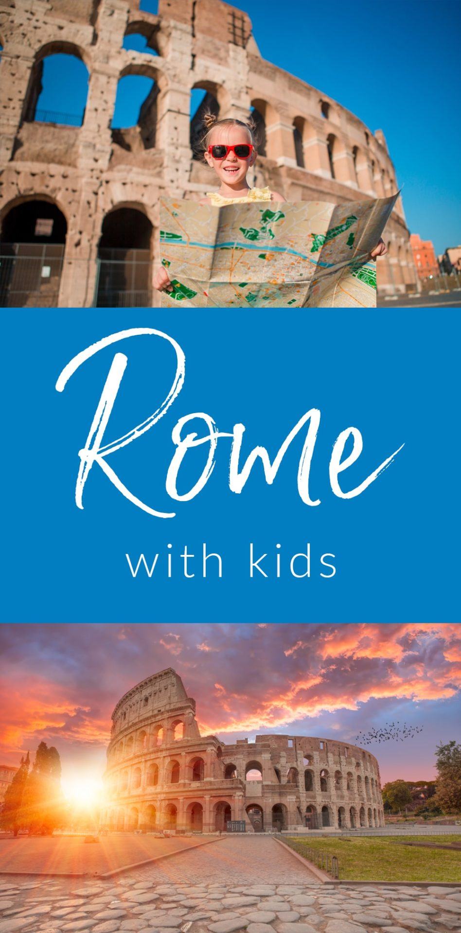 The ancient city of Rome has so much to offer for kids. Education, good food, and beautiful artwork around every corner. Taking kids to Rome can be amazing. Just follow this Guide to Rome with kids. #travel #rome #wanderlust #vacation #italy