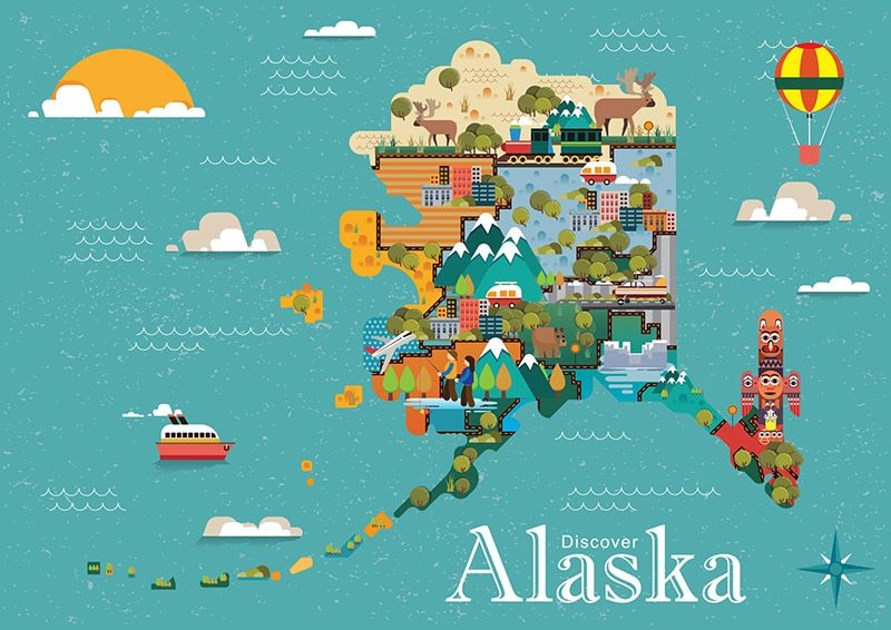 alaska map for kids