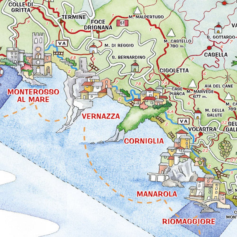 cinque terre tourist map