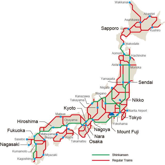 Japan Rail Pass Map
