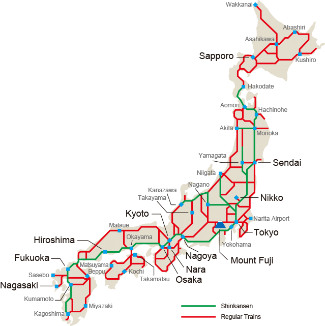 Japan Rail Pass Map 