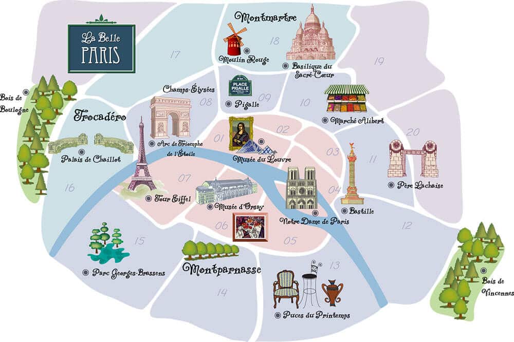 Paris Arrondissement Map 