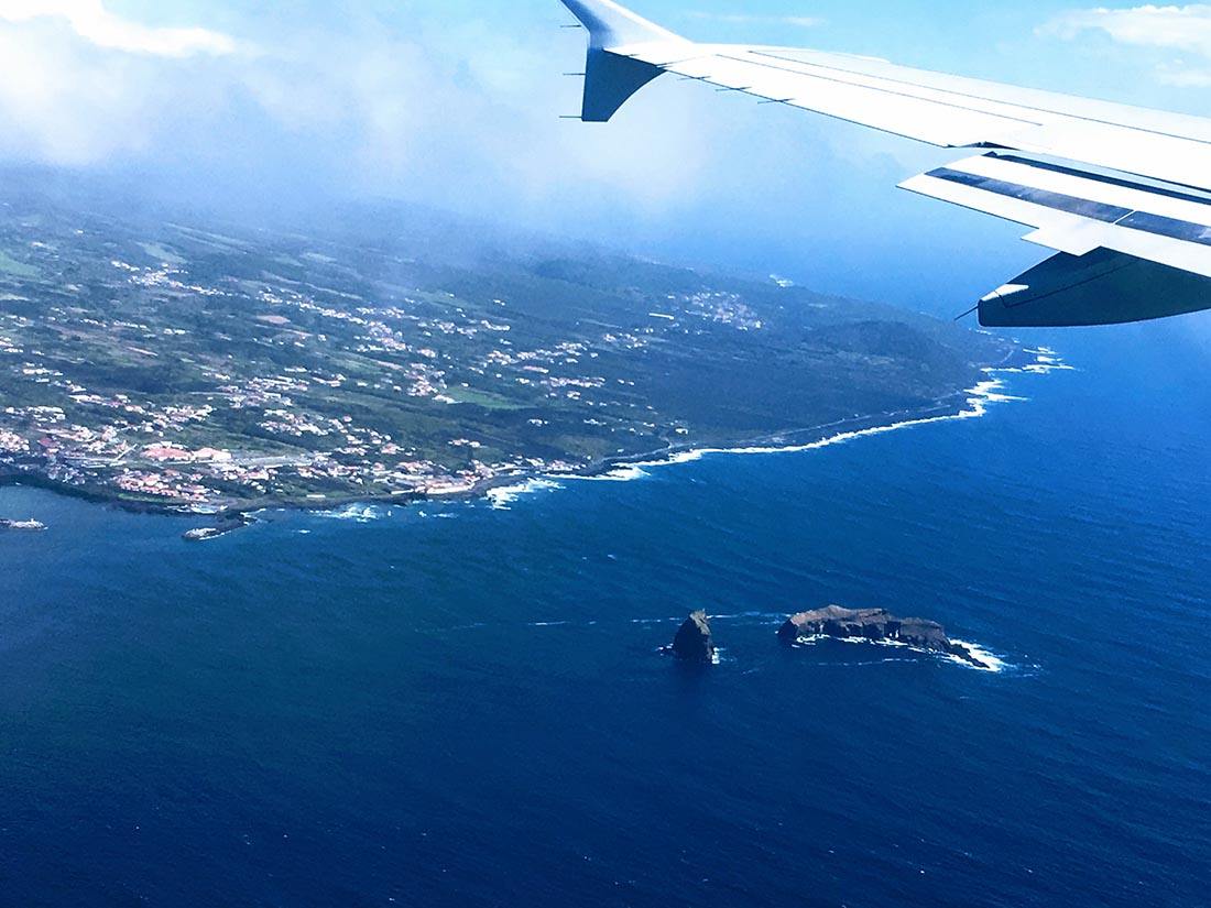 Azores Islands, view from an airplane
