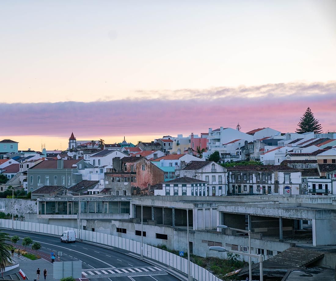 Sao Miguel Island - city view in the sunset