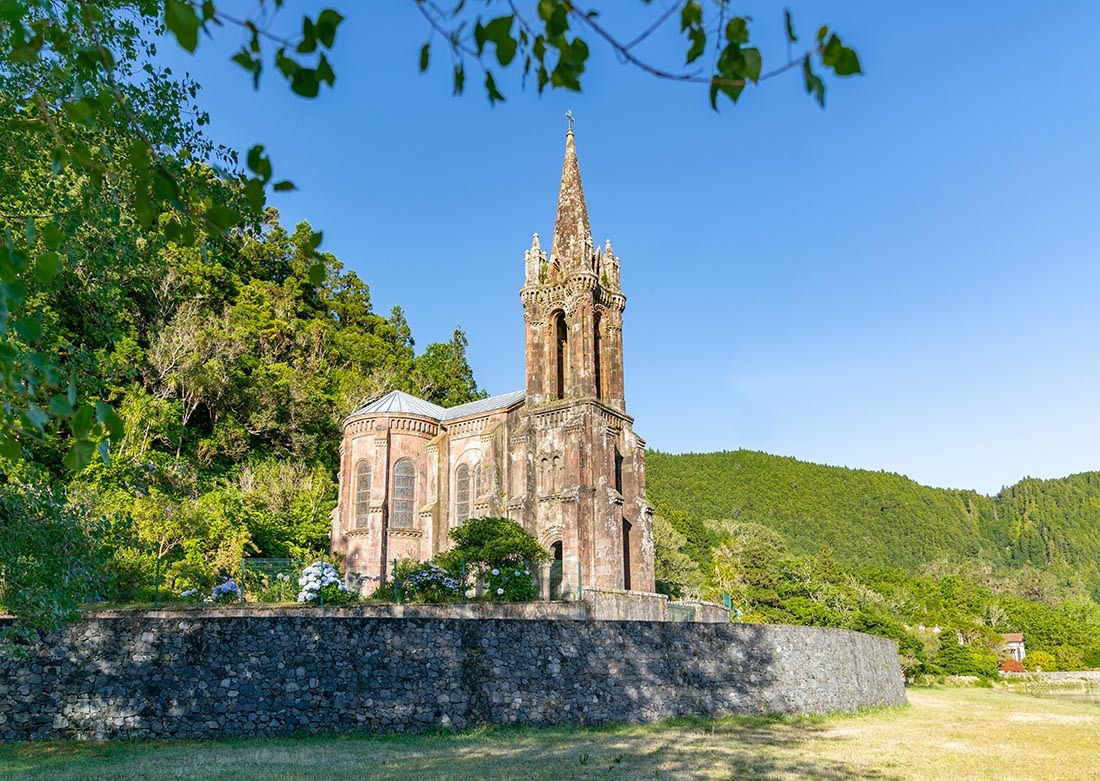 Sao Miguel Azores - a small church made of stone