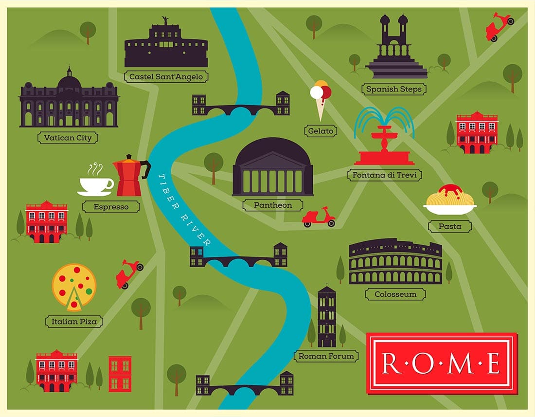 rome sightseeing map
