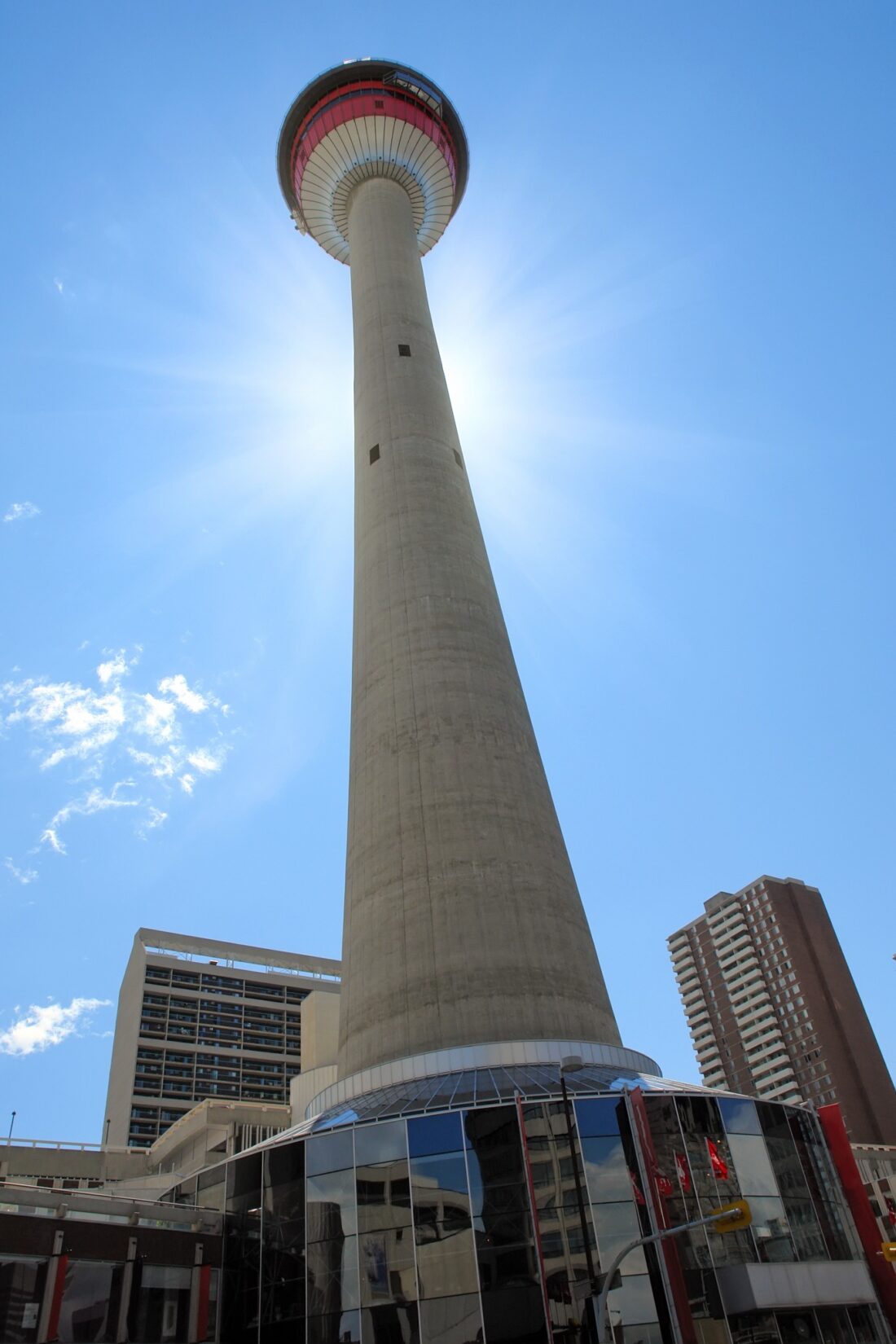 Calgary Tower view taken from the bottom in Alberta Canada