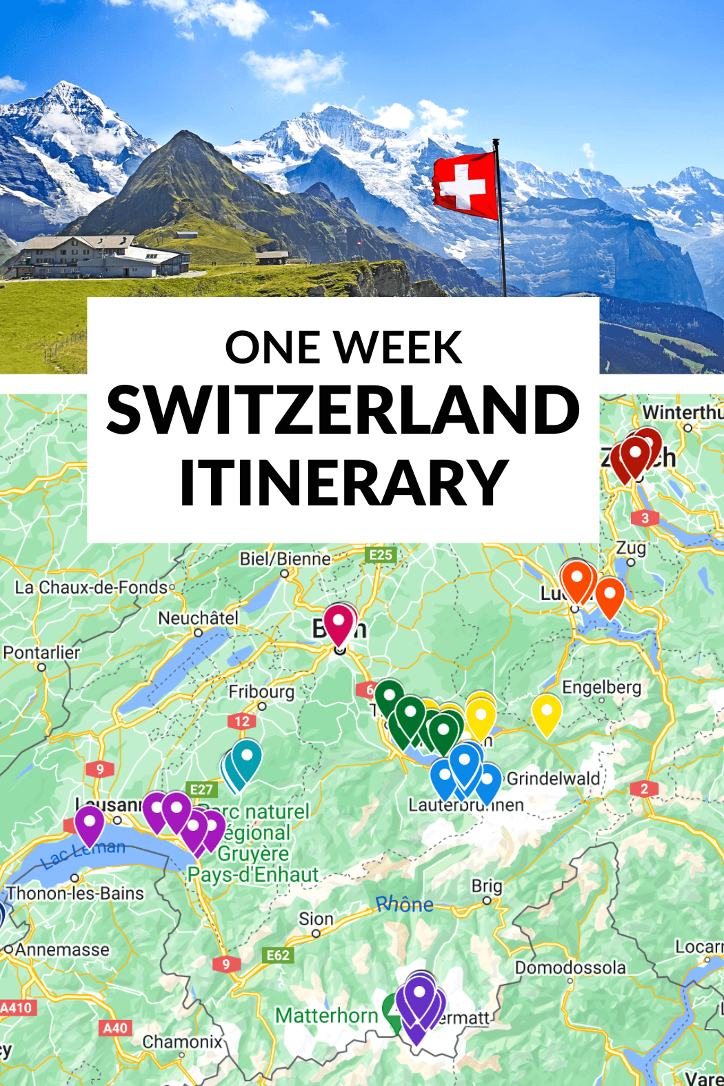 If you're looking to spend 7 days in Switzerland, or even 10, this Switzerland Itinerary will help you plan the perfect trip for your first time. With day-by-day itineraries and detailed activity suggestions, you'll be on your way to enjoying one of the most beautiful places on Earth!