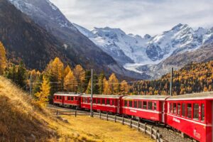 Riding the Bernina Express Train in Switzerland and Italy
